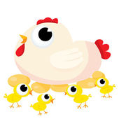 depositphotos 73528415 stock illustration mother hen and chicks
