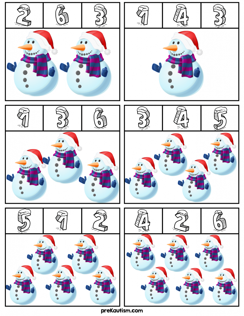 Winter Number Clip Cards